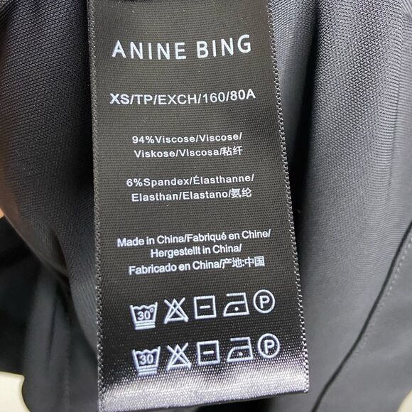 NWT Anine Bing Amaya Mini Black Dress Size XS - Picture 7 of 11
